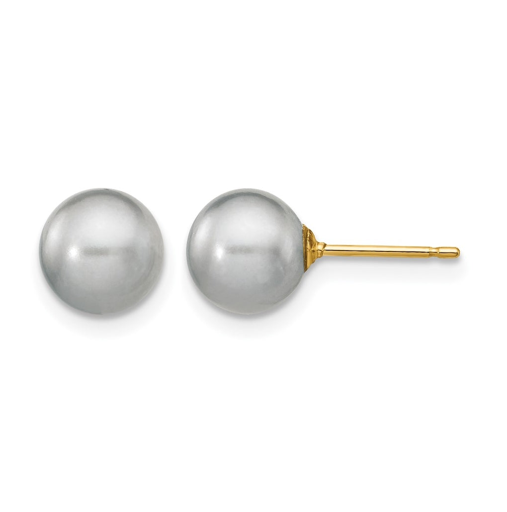 1/20 14K Gold Filled Round FWC Pearl Stud Post Earrings