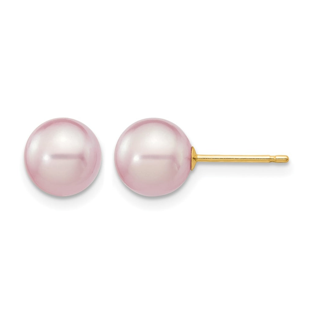 1/20 14K Gold Filled Round FWC Pearl Stud Post Earrings