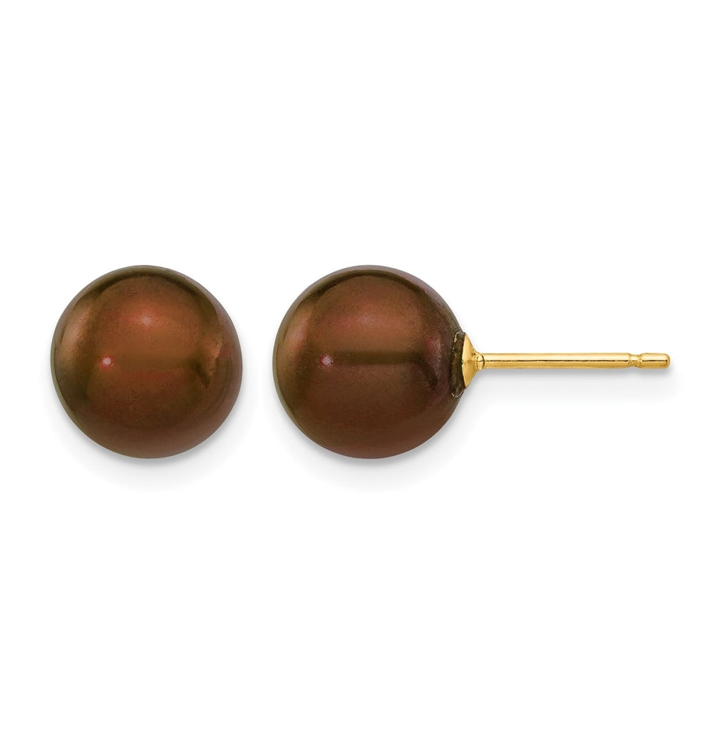1/20 14K Gold Filled Round FWC Pearl Stud Post Earrings