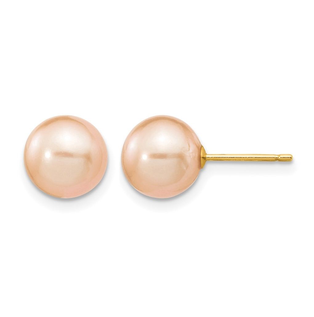 1/20 14K Gold Filled Round FWC Pearl Stud Post Earrings
