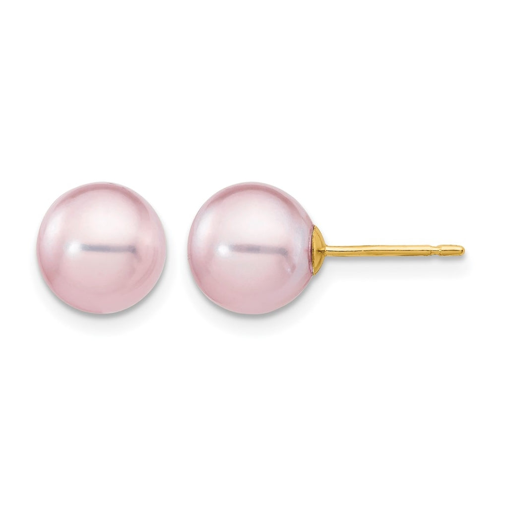 1/20 14K Gold Filled Round FWC Pearl Stud Post Earrings