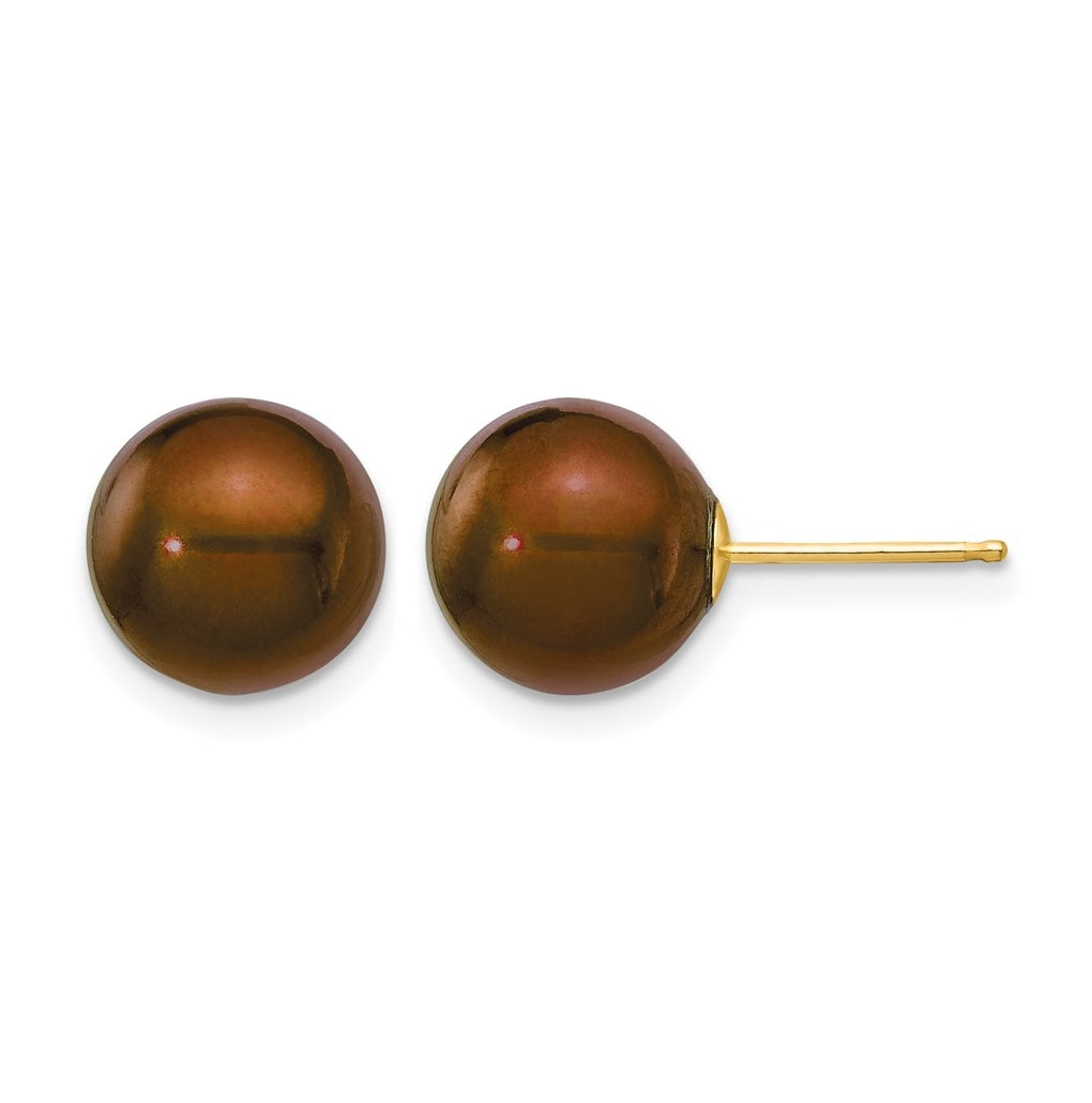 1/20 14K Gold Filled Round FWC Pearl Stud Post Earrings