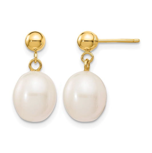 1/20 14K Gold Filled Rice FWC Pearl Post Dangle Earrings