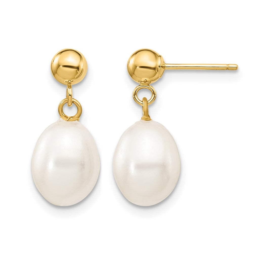 1/20 14K Gold Filled Rice FWC Pearl Post Dangle Earrings