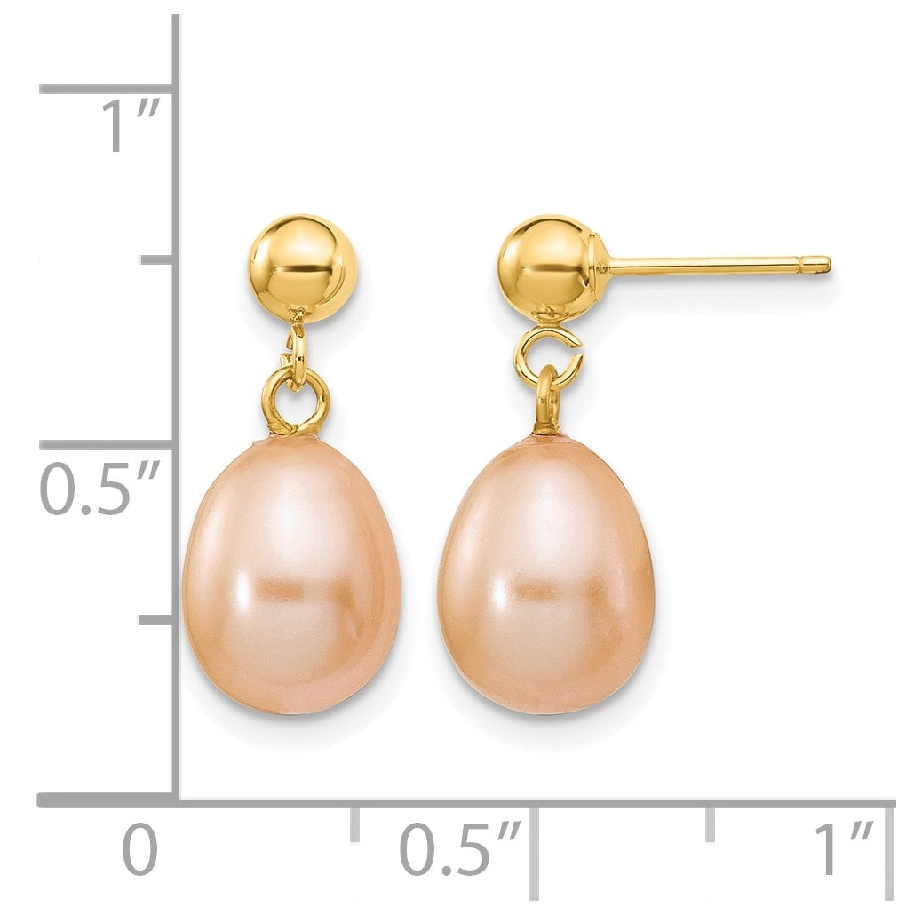 1/20 14K Gold Filled Rice FWC Pearl Post Dangle Earrings