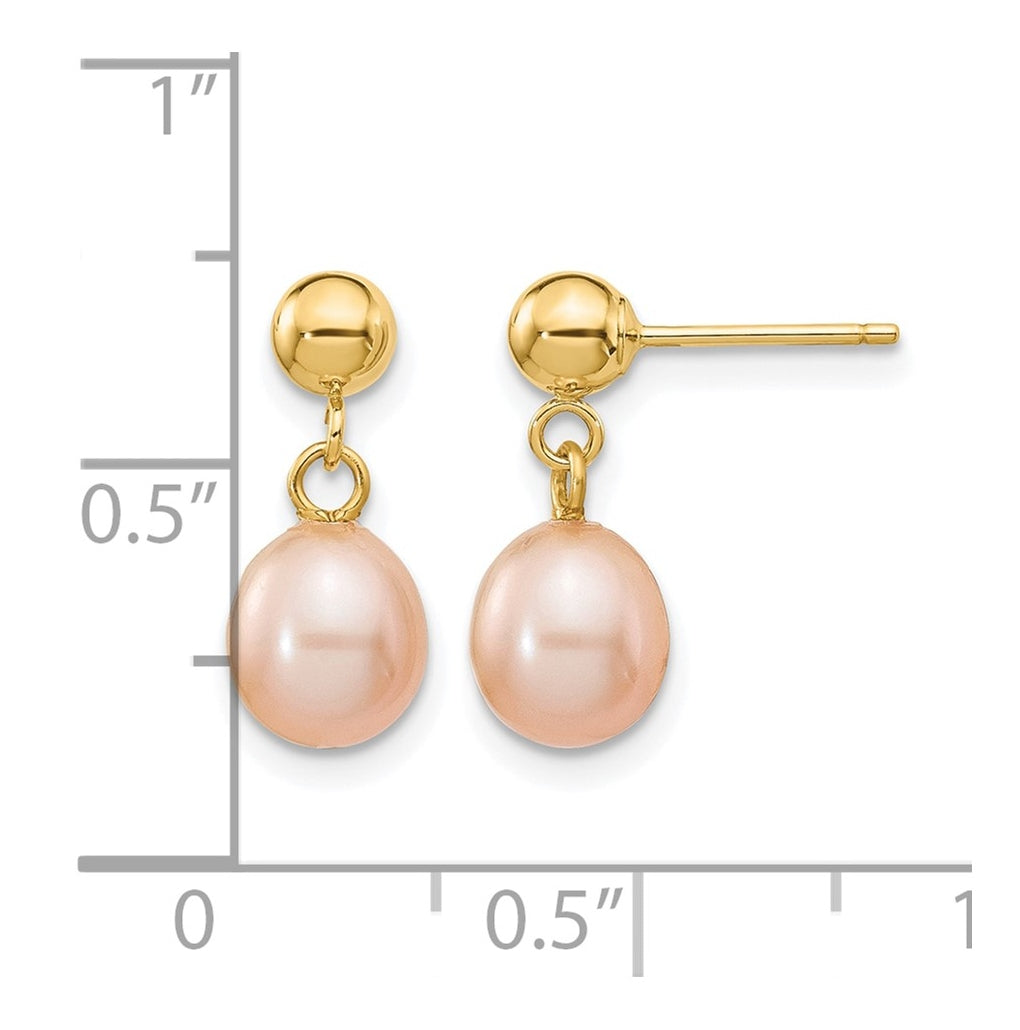 1/20 14K Gold Filled Rice FWC Pearl Post Dangle Earrings