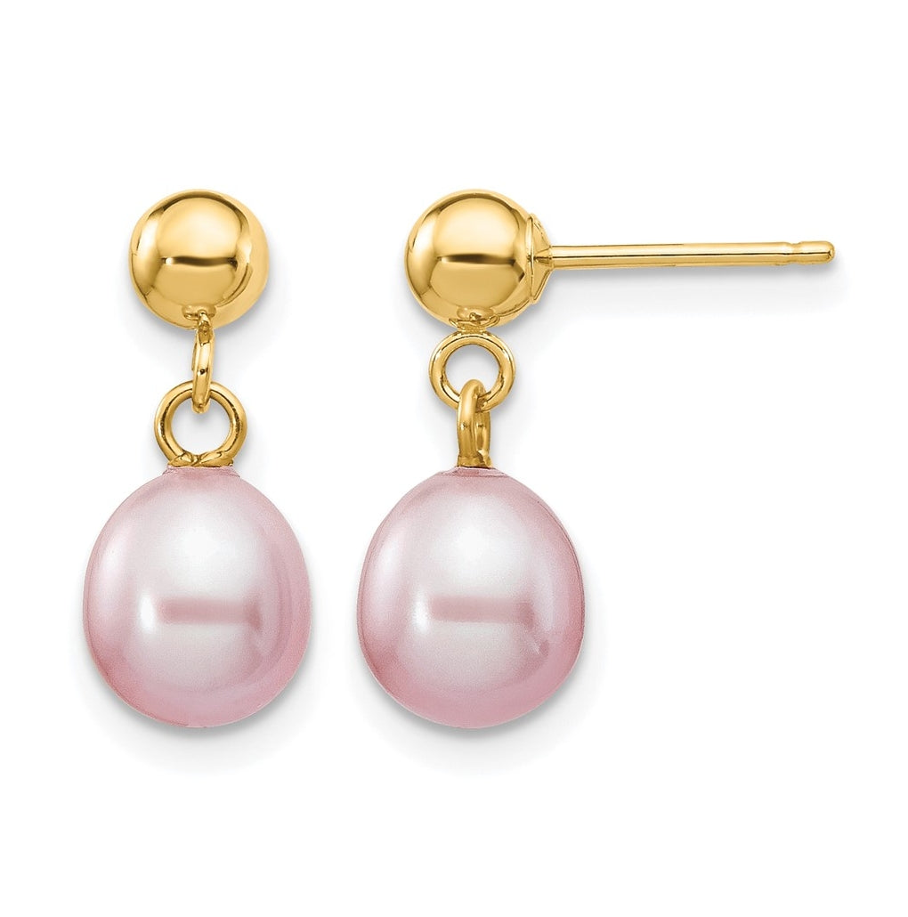 1/20 14K Gold Filled Rice FWC Pearl Post Dangle Earrings
