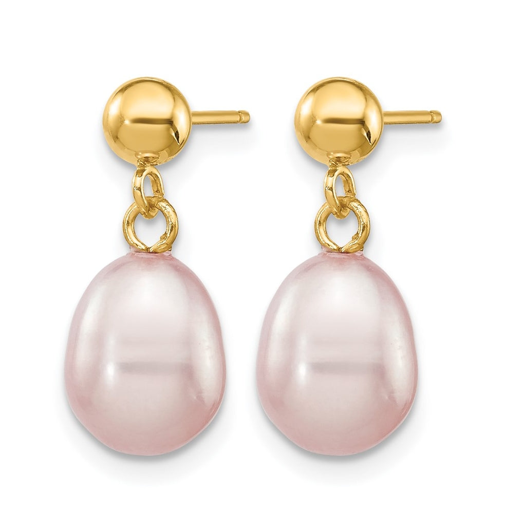 1/20 14K Gold Filled Rice FWC Pearl Post Dangle Earrings