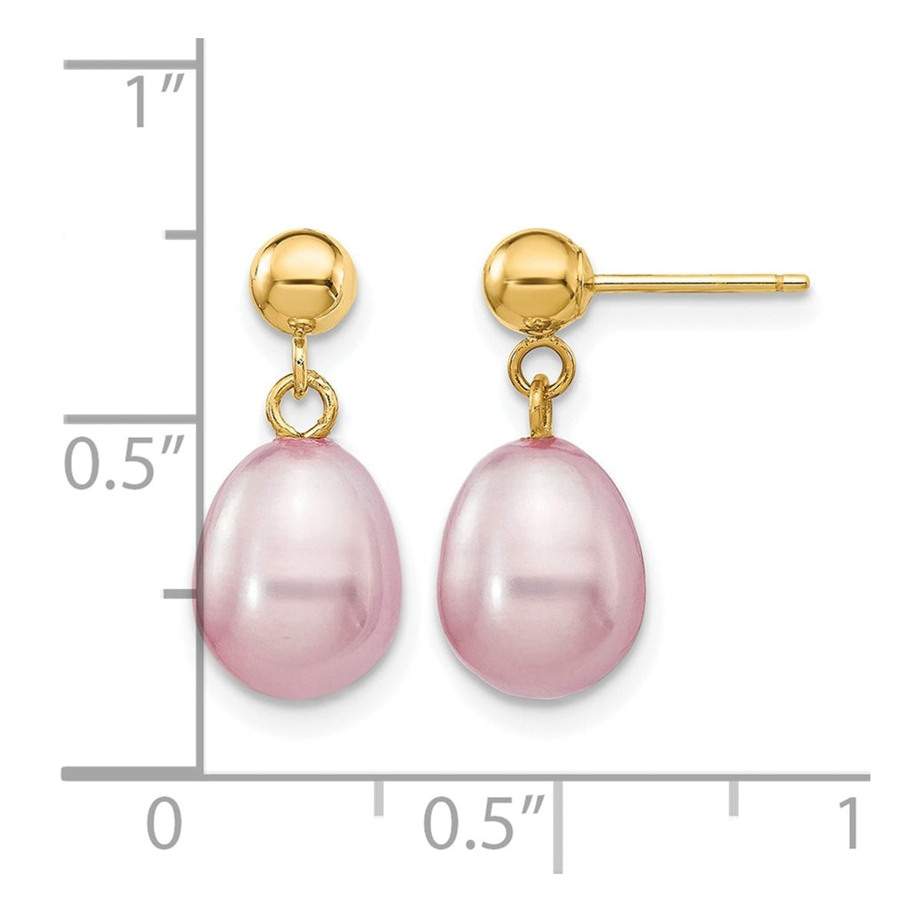 1/20 14K Gold Filled Rice FWC Pearl Post Dangle Earrings
