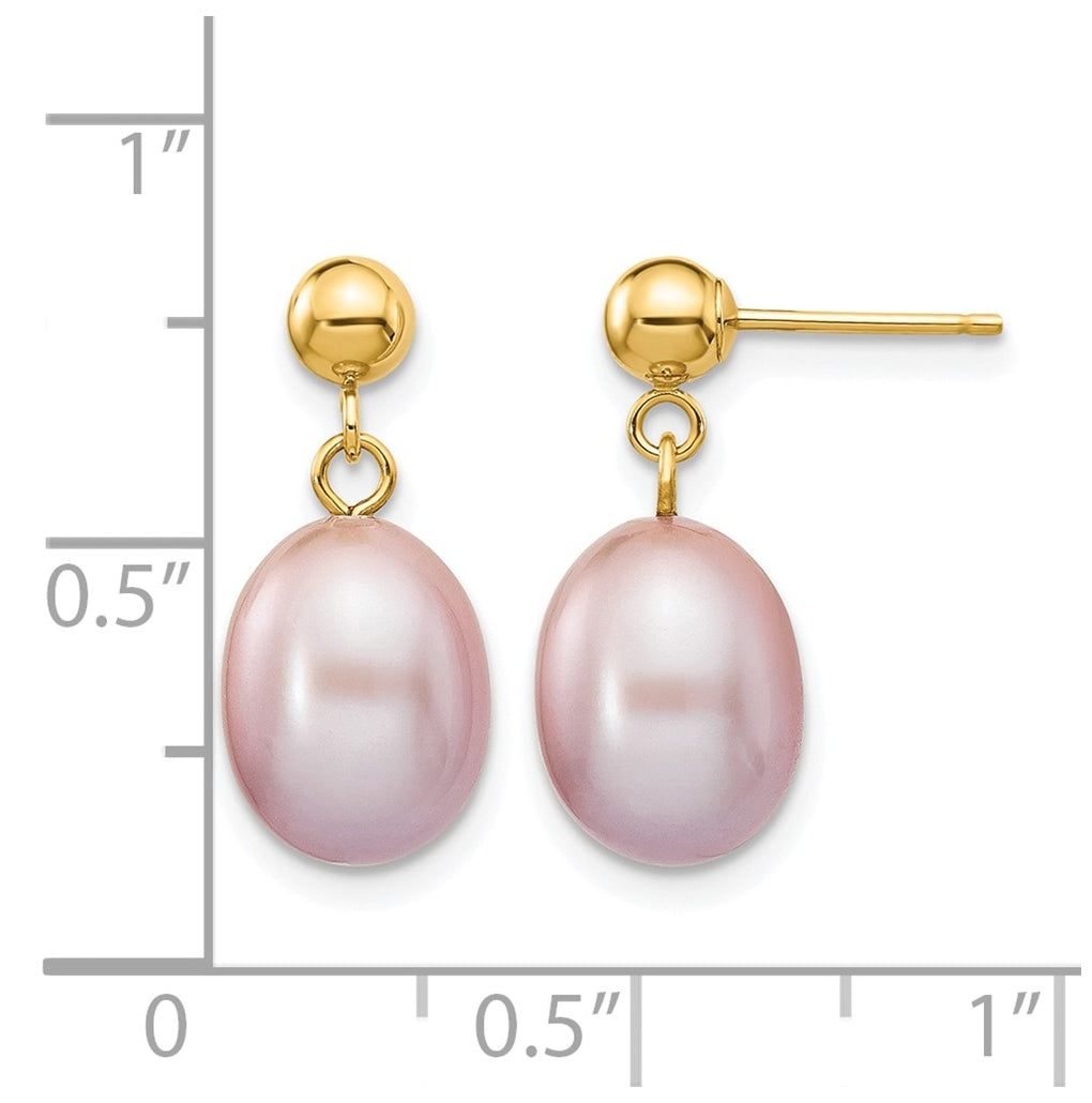 1/20 14K Gold Filled Rice FWC Pearl Post Dangle Earrings