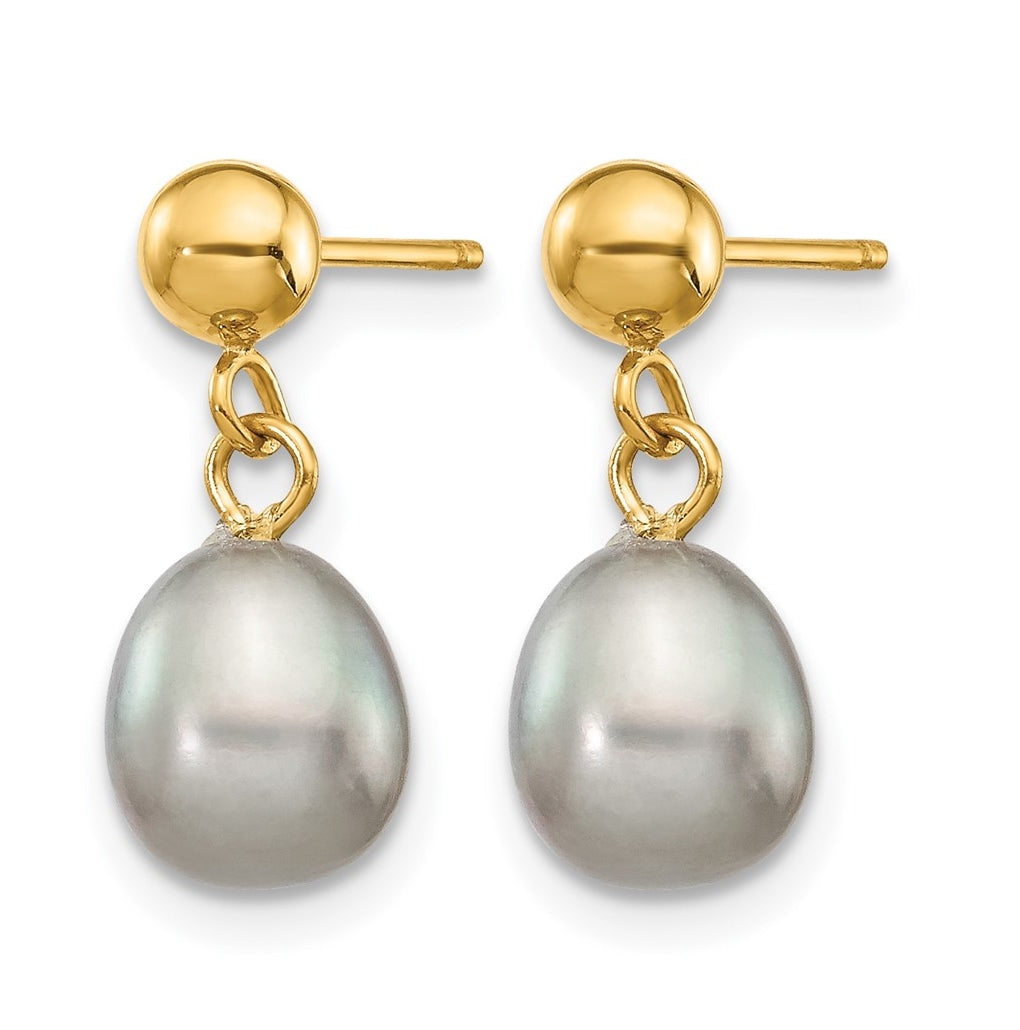1/20 14K Gold Filled Rice FWC Pearl Post Dangle Earrings