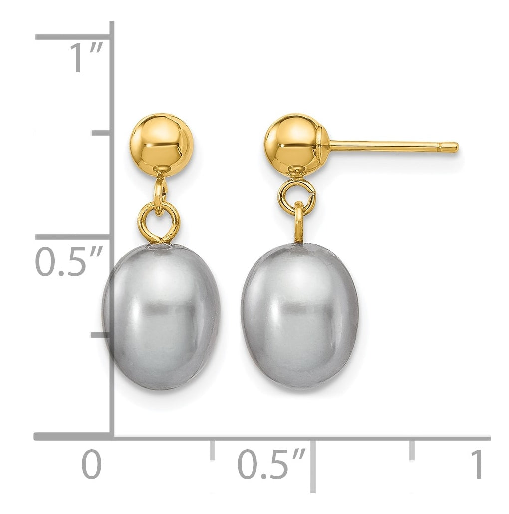 1/20 14K Gold Filled Rice FWC Pearl Post Dangle Earrings