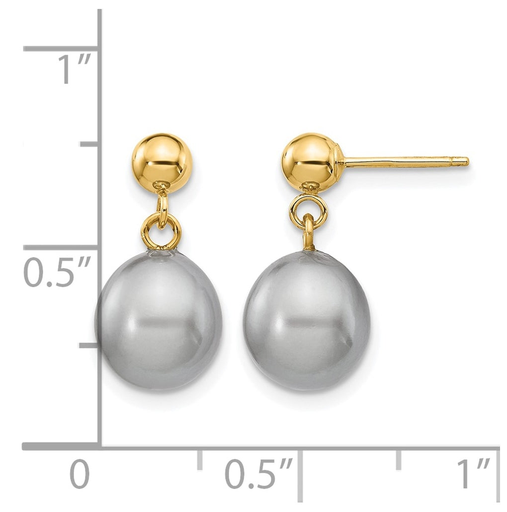1/20 14K Gold Filled Rice FWC Pearl Post Dangle Earrings
