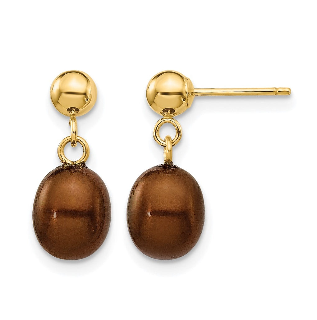 1/20 14K Gold Filled Rice FWC Pearl Post Dangle Earrings