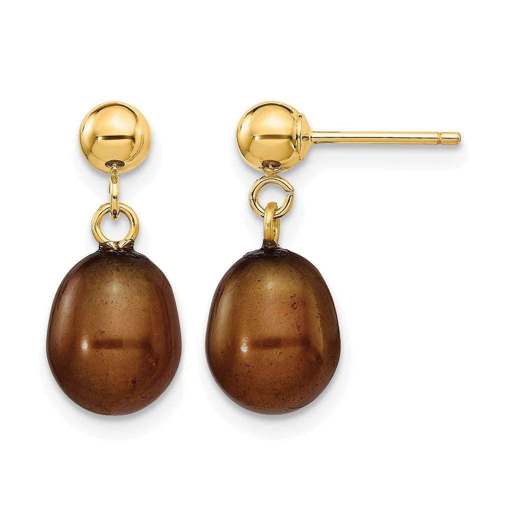 1/20 14K Gold Filled Rice FWC Pearl Post Dangle Earrings
