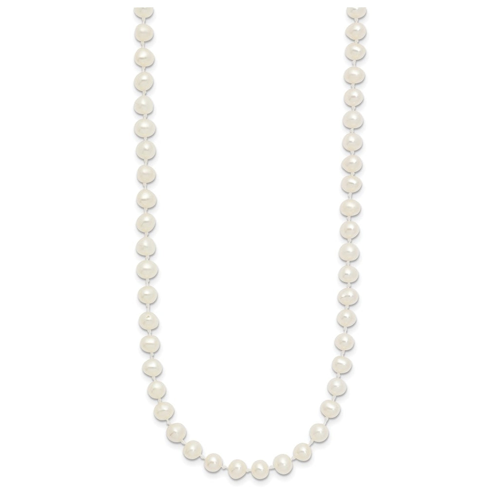 1/20 14K Gold Filled 4-5mm White Semi Round Freshwater Culture Pearl Necklace