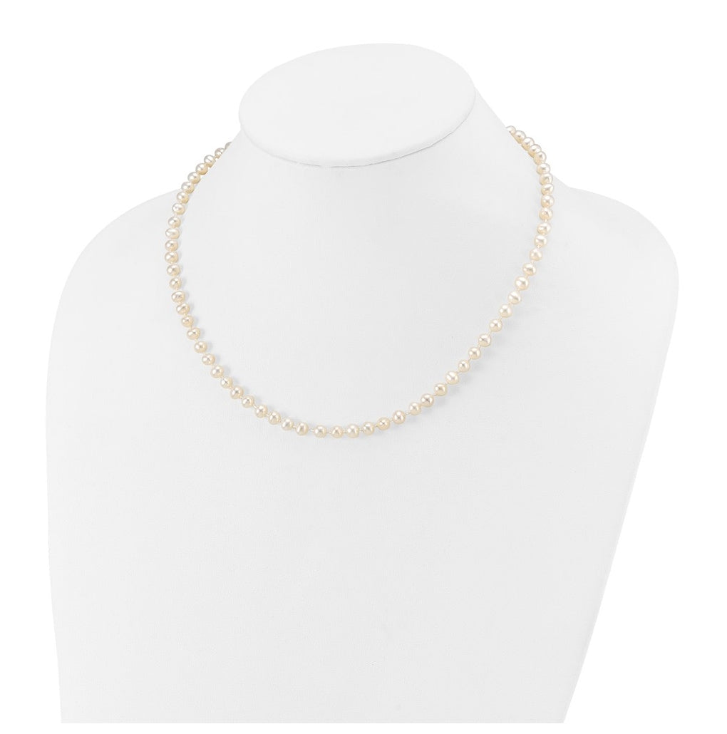 1/20 14K Gold Filled 4-5mm White Semi Round Freshwater Culture Pearl Necklace