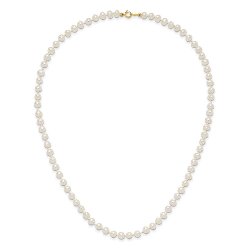1/20 14K Gold Filled 4-5mm White Semi Round Freshwater Culture Pearl Necklace