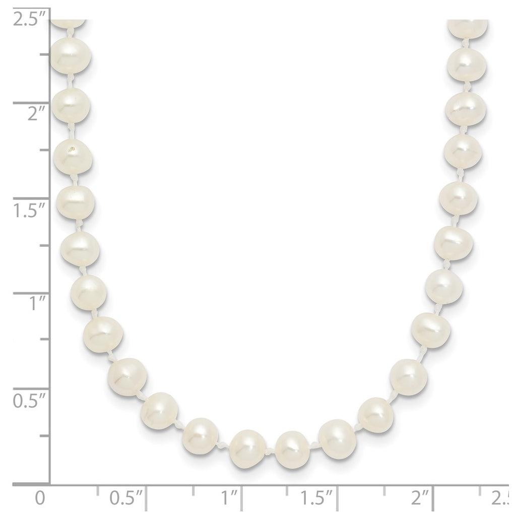1/20 14K Gold Filled 4-5mm White Semi Round Freshwater Culture Pearl Necklace