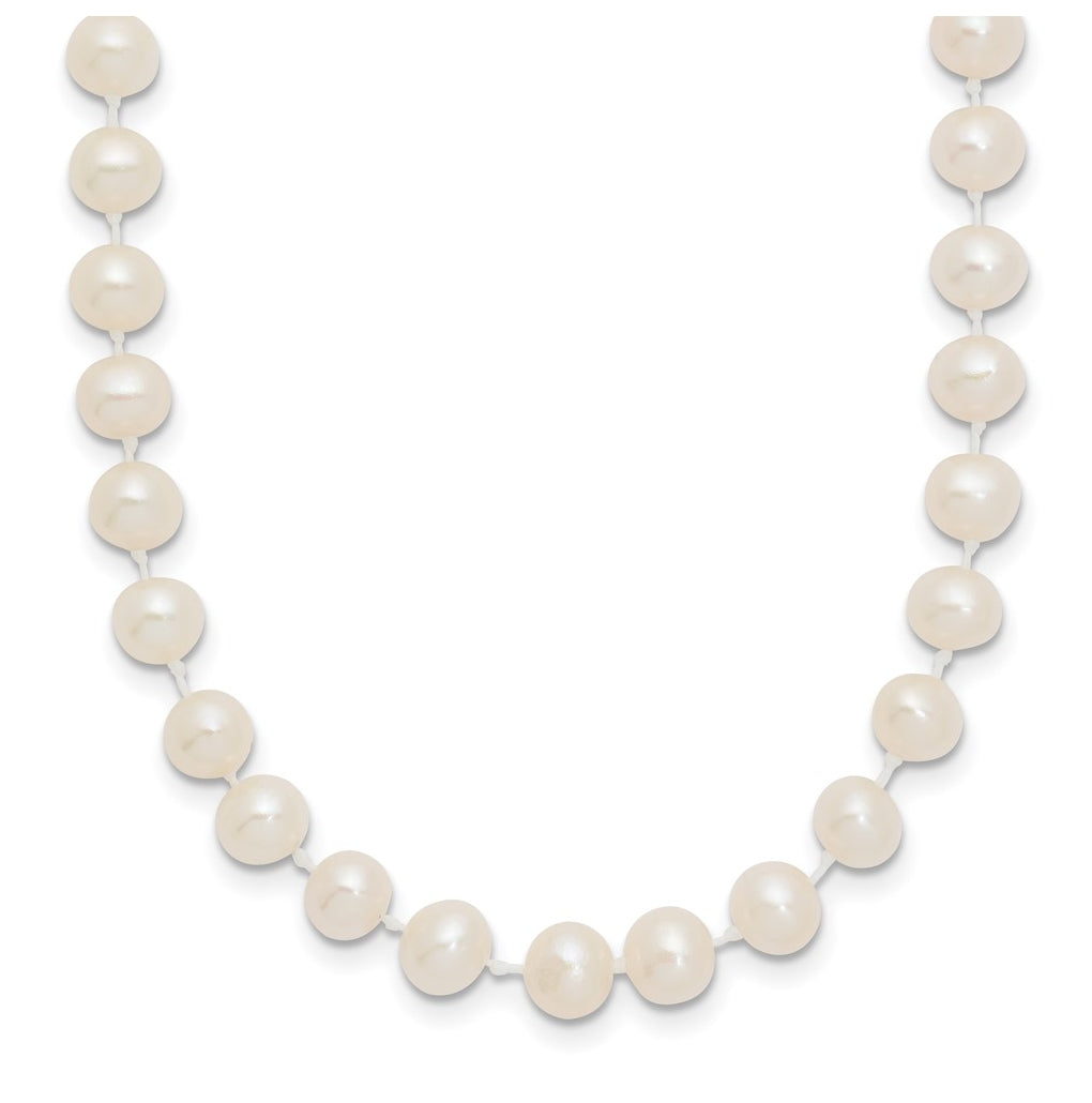 1/20 14K Gold Filled 5-6mm White Semi Round Freshwater Culture Pearl Necklace