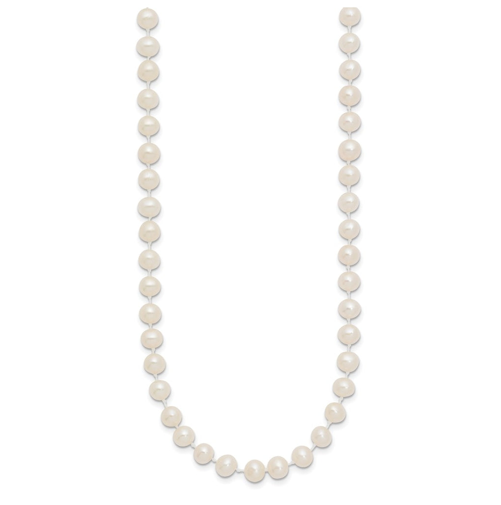 1/20 14K Gold Filled 5-6mm White Semi Round Freshwater Culture Pearl Necklace