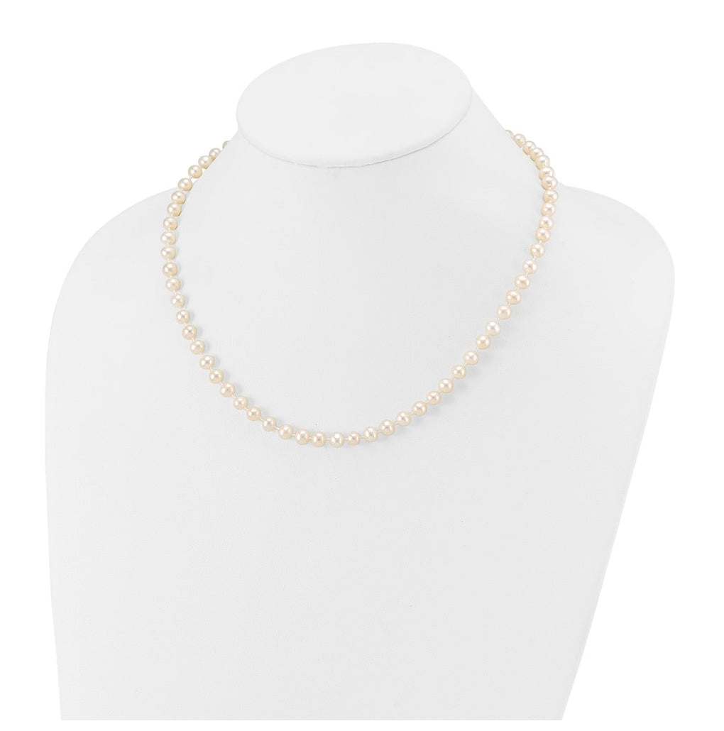 1/20 14K Gold Filled 5-6mm White Semi Round Freshwater Culture Pearl Necklace