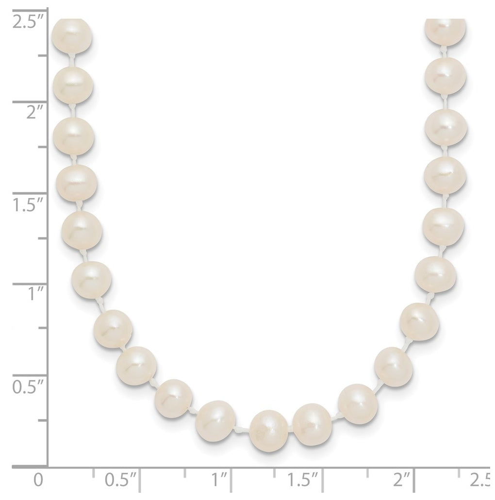 1/20 14K Gold Filled 5-6mm White Semi Round Freshwater Culture Pearl Necklace