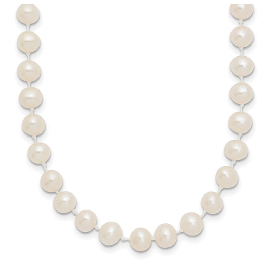 1/20 14K Gold Filled 5-6mm White Semi Round Freshwater Culture Pearl Necklace