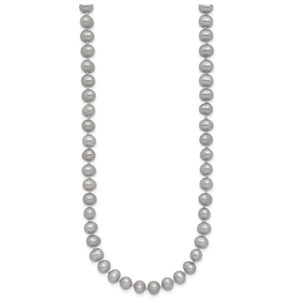 1/20 14K Gold Filled Near Round Grey FWC Pearl Necklace