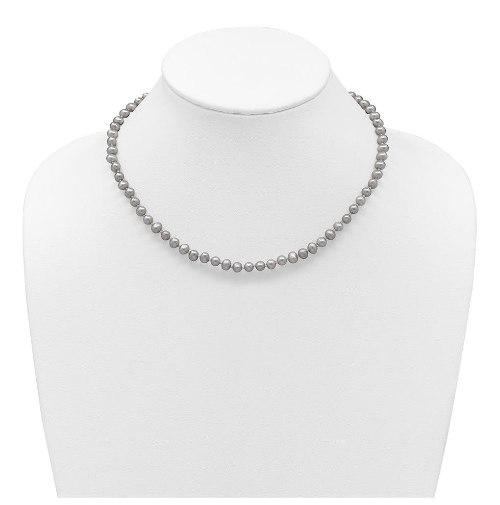 1/20 14K Gold Filled Near Round Grey FWC Pearl Necklace
