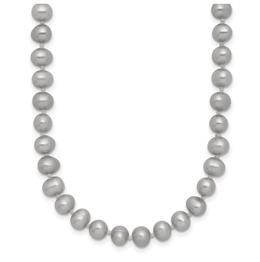 1/20 14K Gold Filled Near Round Grey FWC Pearl Necklace