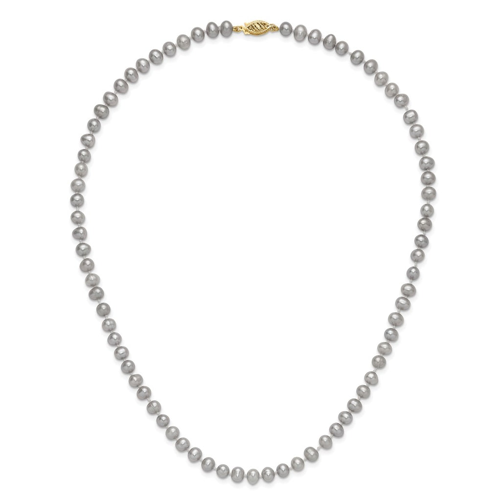1/20 14K Gold Filled Near Round Grey FWC Pearl Necklace