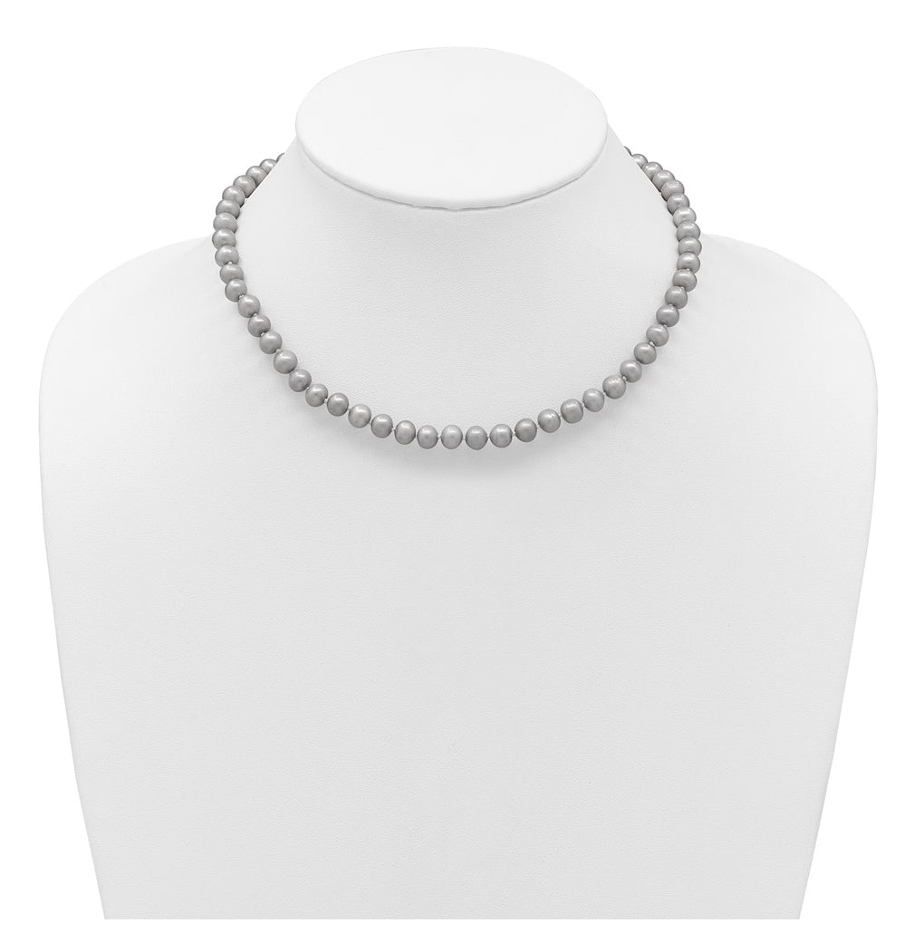 1/20 14K Gold Filled Near Round Grey FWC Pearl Necklace