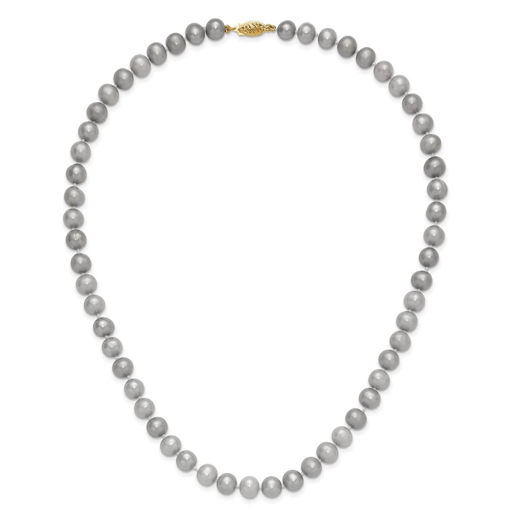 1/20 14K Gold Filled Near Round Grey FWC Pearl Necklace