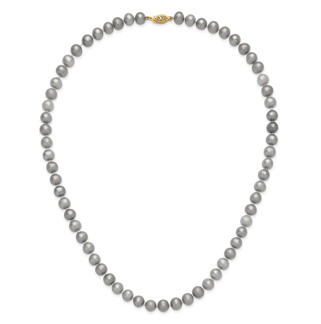 1/20 14K Gold Filled Near Round Grey FWC Pearl Necklace