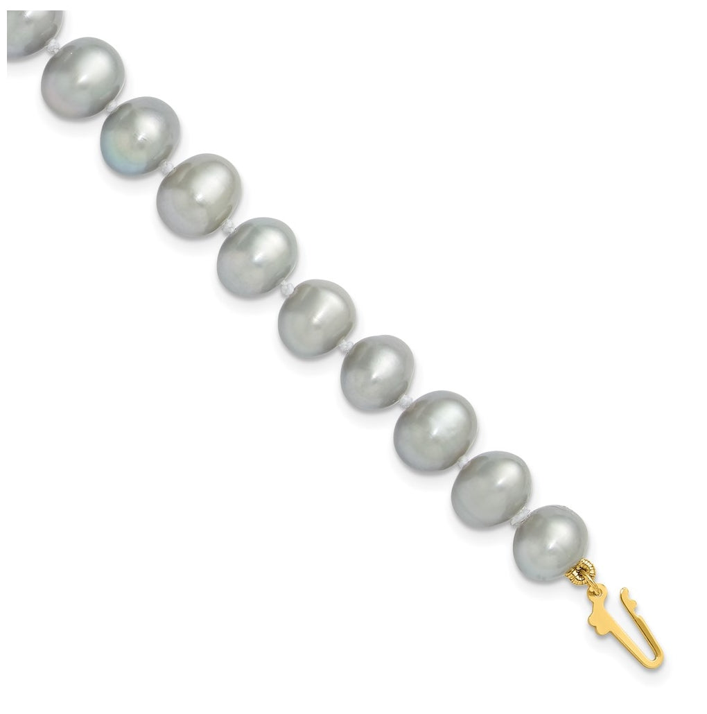 1/20 14K Gold Filled Near Round Grey FWC Pearl 7.5in Bracelet