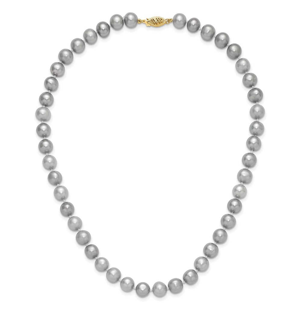 1/20 14K Gold Filled Near Round Grey FWC Pearl Necklace