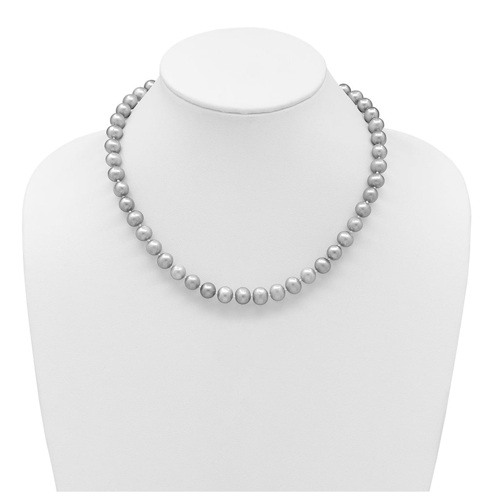 1/20 14K Gold Filled Near Round Grey FWC Pearl Necklace