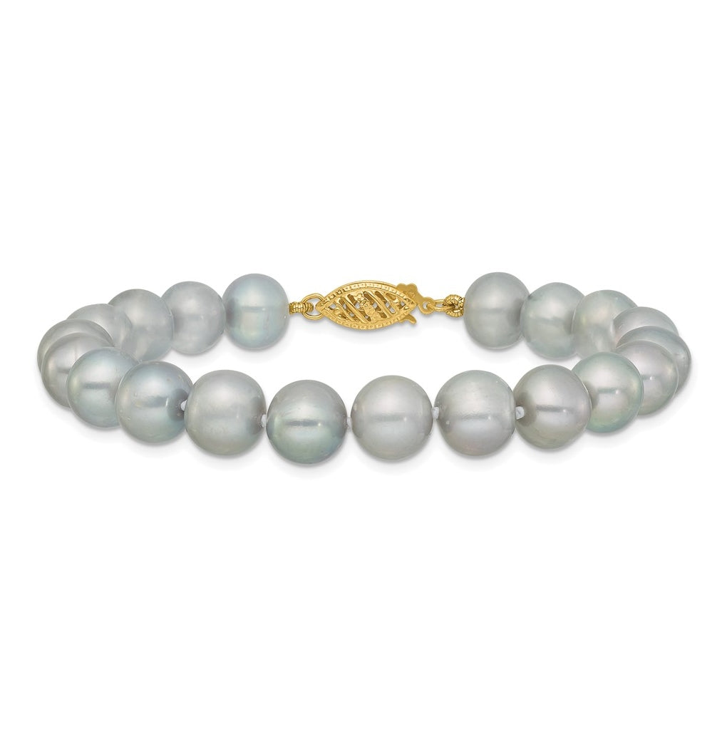 1/20 14K Gold Filled Near Round Grey FWC Pearl 7.5in Bracelet
