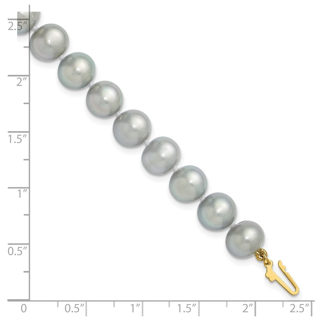 1/20 14K Gold Filled Near Round Grey FWC Pearl 7.5in Bracelet