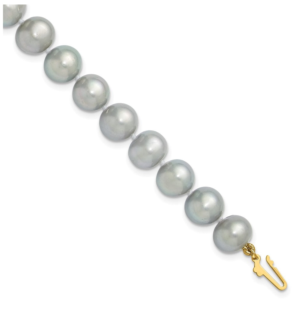 1/20 14K Gold Filled Near Round Grey FWC Pearl 7.5in Bracelet