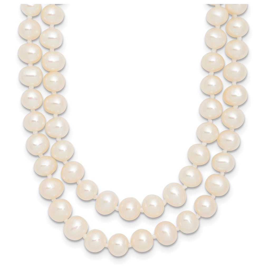 1/20 14K Gold Filled 5-6mm Near Rnd White Freshwater Culture Pearl 2-Strand 18in Necklace