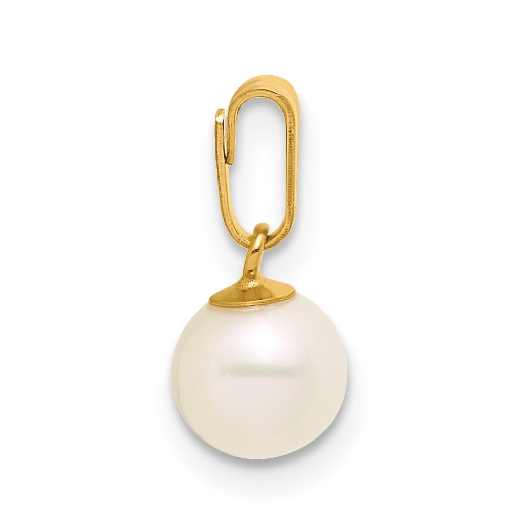 1/20 14K Gold Filled 6-7mm Round White Freshwater Culture Pearl Pendant