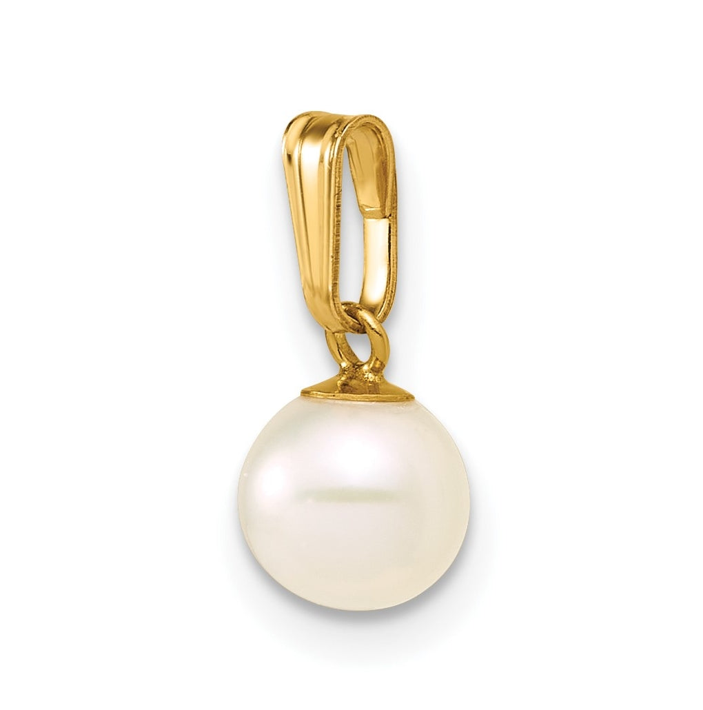 1/20 14K Gold Filled 6-7mm Round White Freshwater Culture Pearl Pendant