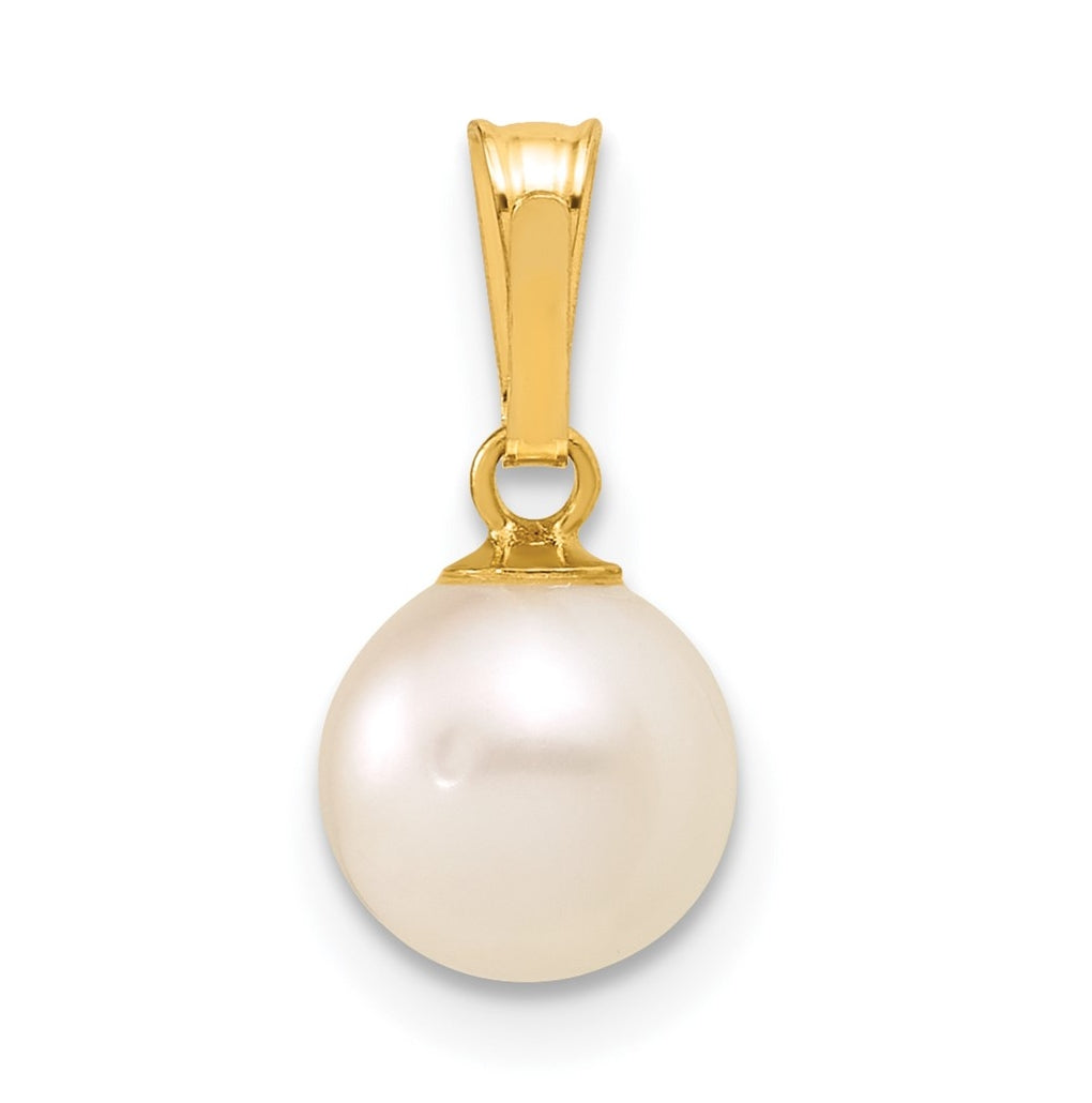 1/20 14K Gold Filled 7-8mm Round White Freshwater Culture Pearl Pendant