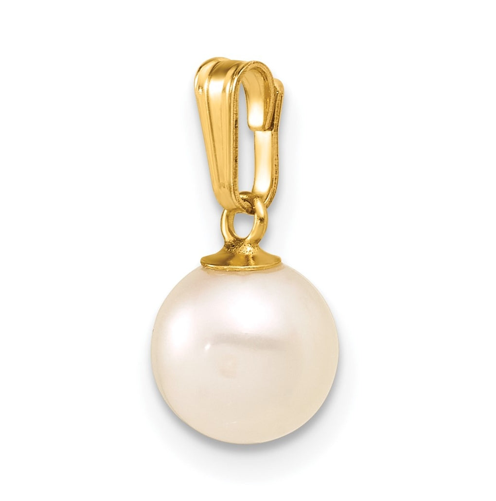 1/20 14K Gold Filled 7-8mm Round White Freshwater Culture Pearl Pendant