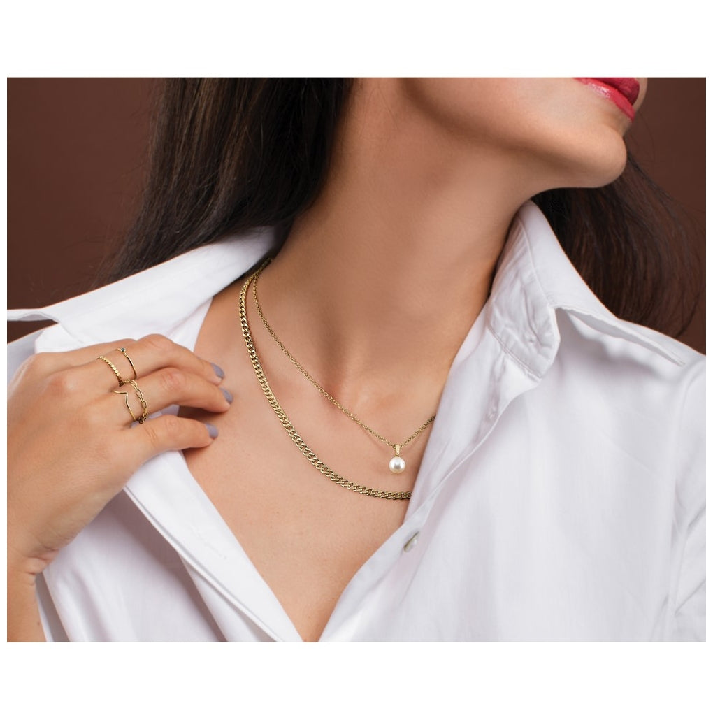 1/20 14K Gold Filled 7-8mm Round White Freshwater Culture Pearl Pendant