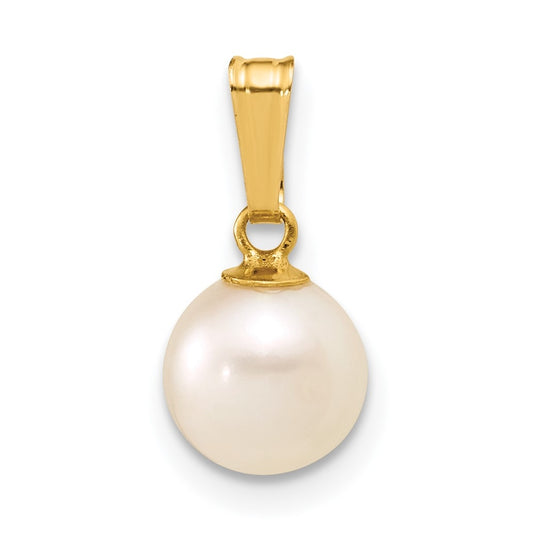 1/20 14K Gold Filled 7-8mm Round White Freshwater Culture Pearl Pendant
