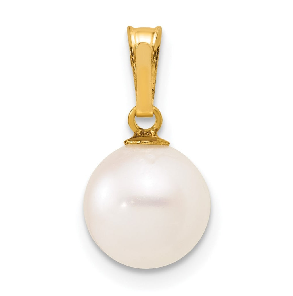 1/20 14K Gold Filled 8-9mm Round White Freshwater Culture Pearl Pendant