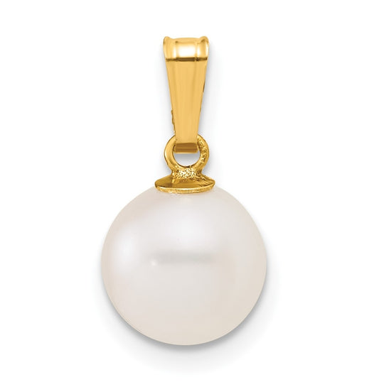 1/20 14K Gold Filled 8-9mm Round White Freshwater Culture Pearl Pendant